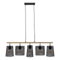 Brilo 4078-054 - Hängeleuchte mit Kabel WOOD & STYLE 5xE27/60W/230V