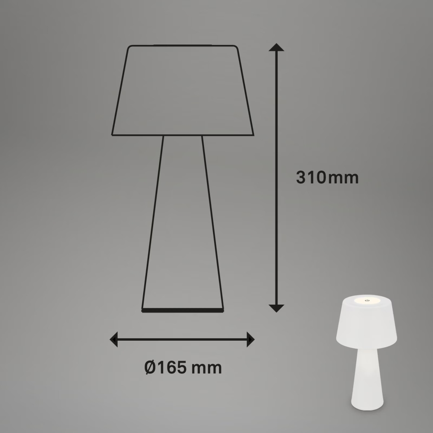 Brilo - Dimm- und aufladbare LED-Outdoor-Tischleuchte LED/3,5W/5V IP44 weiß