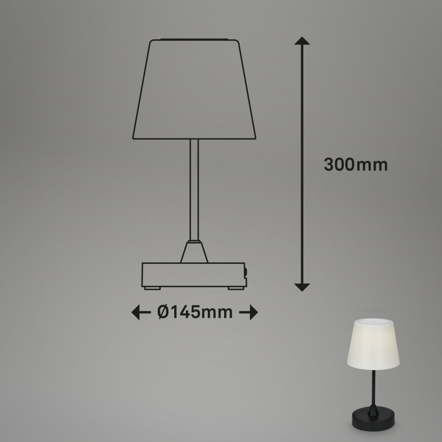 Brilo - Dimmbare, aufladbare LED-Outdoor-Leuchte LED/3W/5V IP44 2000 mAh