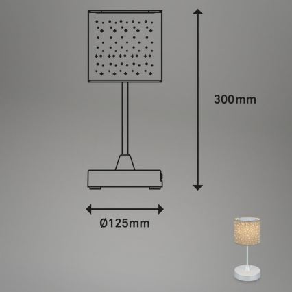Brilo - Dimmbare, aufladbare LED-Outdoor-Tischleuchte LOLE LED/3W/5V 2000mAh IP44 silbern/beige