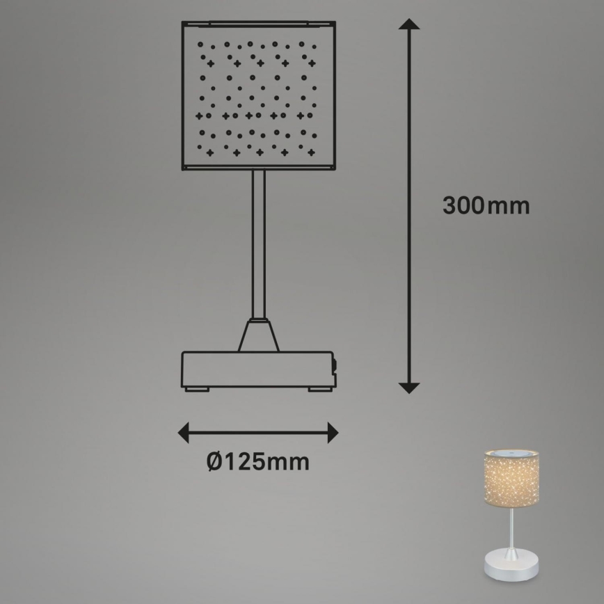 Brilo - Dimmbare, aufladbare LED-Outdoor-Tischleuchte LOLE LED/3W/5V 2000mAh IP44 silbern/beige