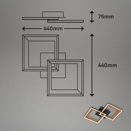 Brilo - Dimmbare LED-Aufbauleuchte FRAME 2xLED/11W/230V