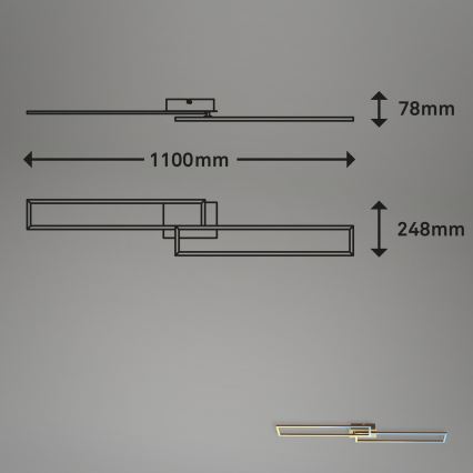 Brilo - Dimmbare LED-Aufbauleuchte FRAME 2xLED/20W/230V 2700-5000K + Fernbedienung