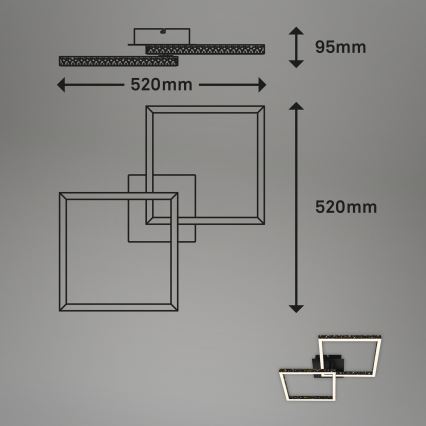 Brilo - Dimmbare LED-Aufbauleuchte FRAME 2xLED/9W/230V