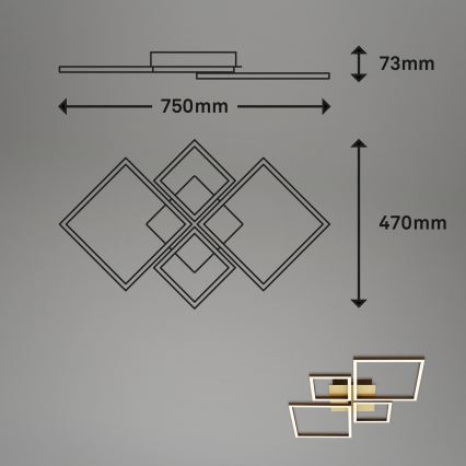 Brilo - Dimmbare LED-Aufbauleuchte FRAME LED/44W/230V