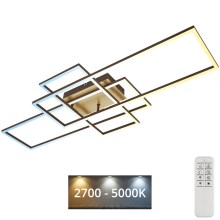 Brilo - Dimmbare LED-Aufbauleuchte FRAME LED/51W/230V 2700-5000K braun/golden + Fernbedienung