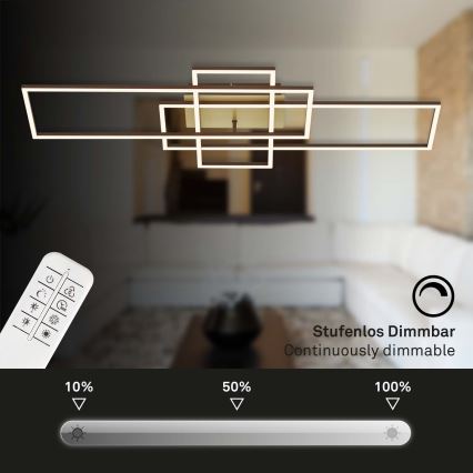 Brilo - Dimmbare LED-Aufbauleuchte FRAME LED/51W/230V 2700-5000K braun/golden + Fernbedienung