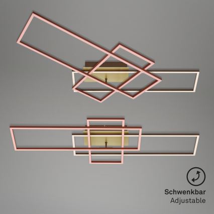 Brilo - Dimmbare LED-Aufbauleuchte FRAME LED/51W/230V 2700-5000K braun/golden + Fernbedienung