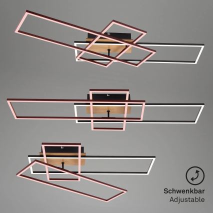 Brilo - Dimmbare LED-Aufbauleuchte FRAME LED/51W/230V 2700-5000K schwarz/braun + Fernbedienung