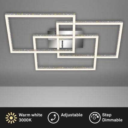 Brilo - Dimmbare LED-Deckenleuchte FRAME LED/57W/230V 3000K matt Chrom