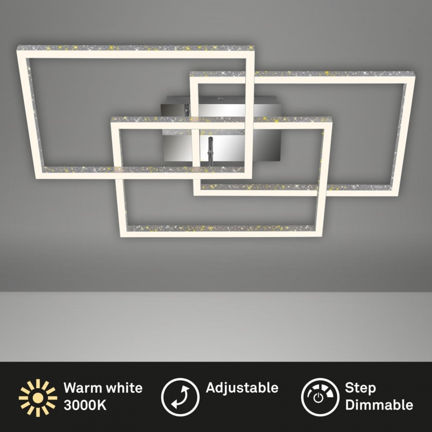 Brilo - Dimmbare LED-Deckenleuchte FRAME LED/57W/230V 3000K matt Chrom