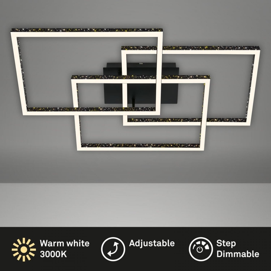 Brilo - Dimmbare LED-Deckenleuchte FRAME LED/57W/230V 3000K schwarz