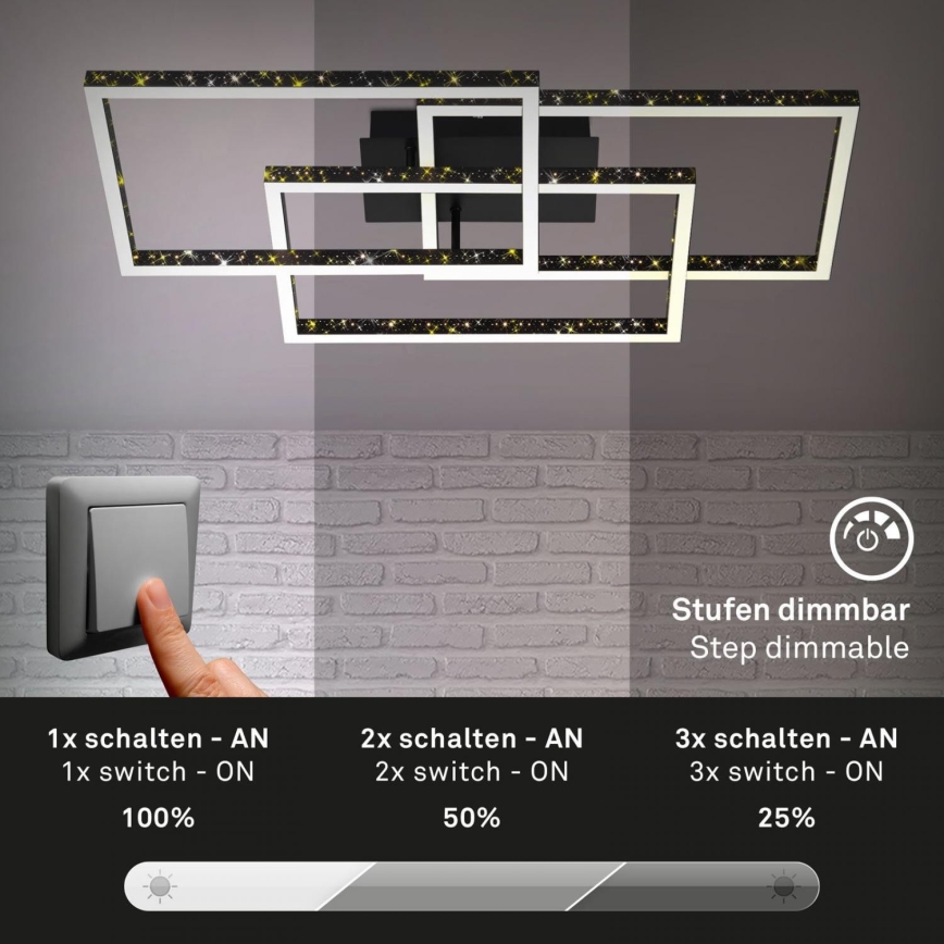 Brilo - Dimmbare LED-Deckenleuchte FRAME LED/57W/230V 3000K schwarz