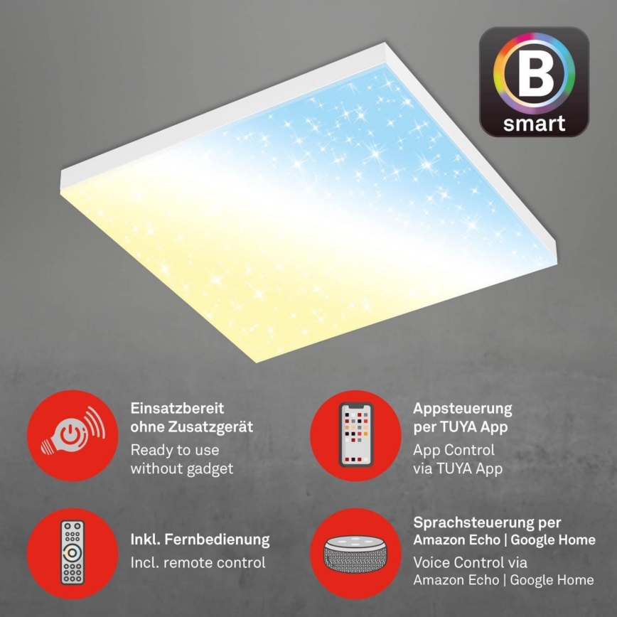 Brilo - Dimmbare LED-Deckenleuchte FRAMELESS LED/24W/230V 3000-6500K Wi-Fi Tuya + Fernbedienung