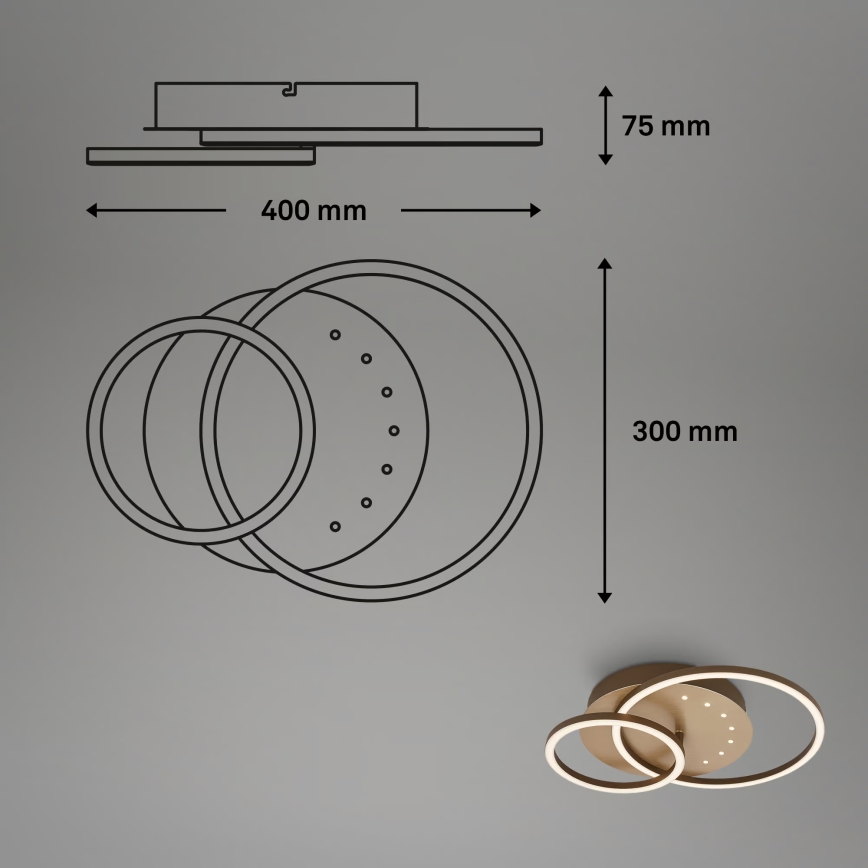 Brilo - Dimmbare LED-Deckenleuchte LED/26W/230V 3000K Braun
