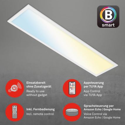 Brilo - Dimmbare LED-Deckenleuchte PIATTO LED/28W/230V 3000-6500K Wi-Fi Tuya + Fernbedienung