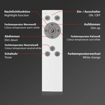 Brilo - Dimmbare LED-Deckenleuchte PIATTO LED/28W/230V 3000-6500K Wi-Fi Tuya + Fernbedienung