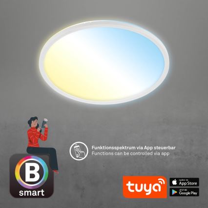 Brilo - Dimmbare LED-Deckenleuchte SLIM LED/22W/230V 2700-6500K Wi-Fi Tuya + Fernbedienung