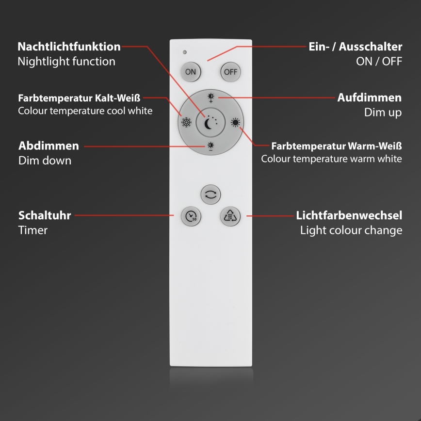 Brilo - Dimmbare LED-Deckenleuchte STARRY SKY LED/24W/230V 3000-6500K + Fernbedienung