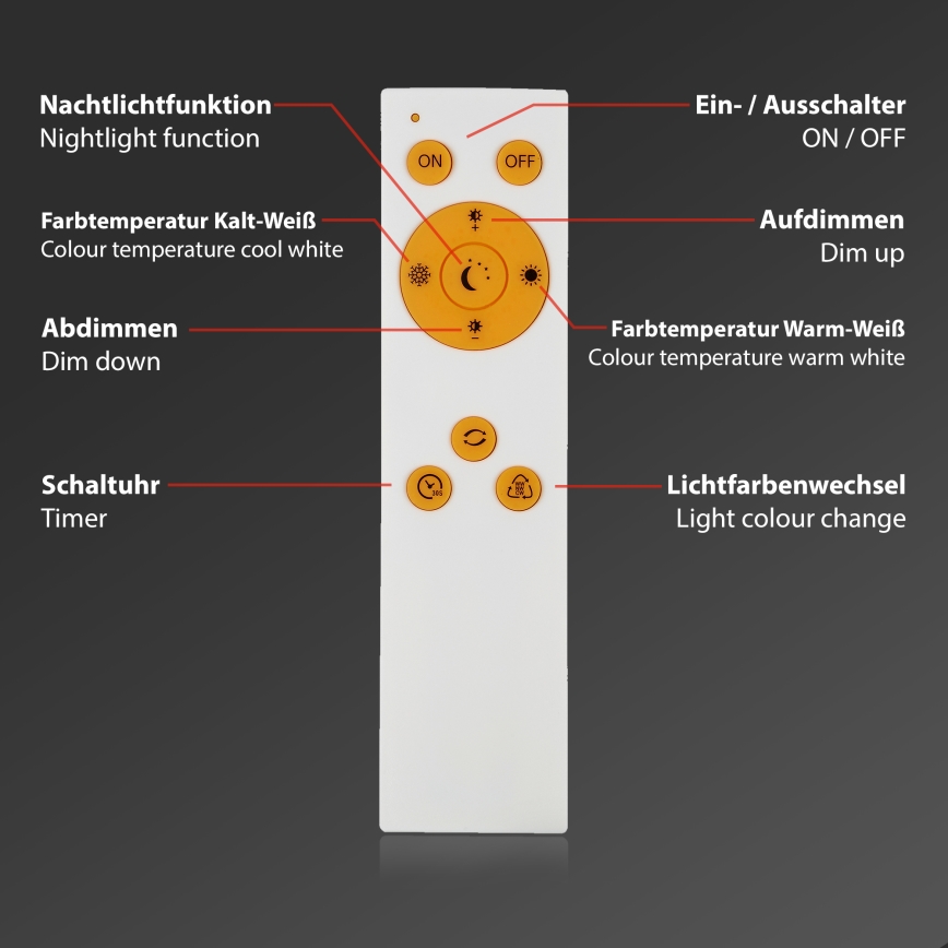 Brilo - Dimmbare LED-Deckenleuchte STARRY SKY LED/40W/230V 3000-6000K + Fernbedienung