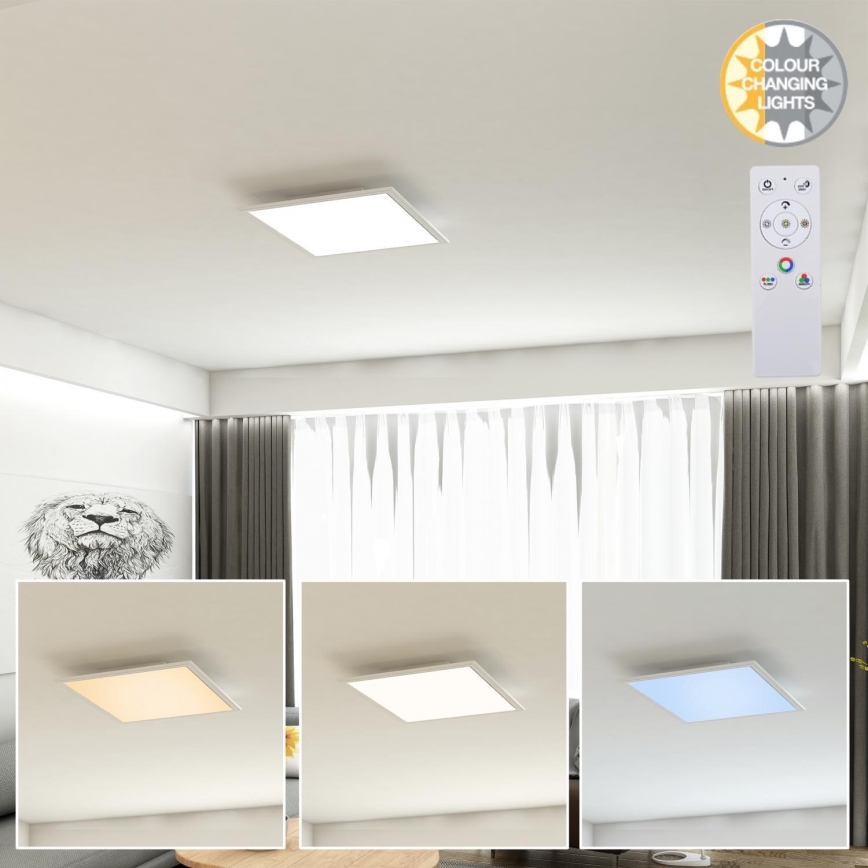 Brilo - Dimmbare LED-RGB-Deckenleuchte COLOUR LED/15W/230V 3000-6500K + Fernbedienung