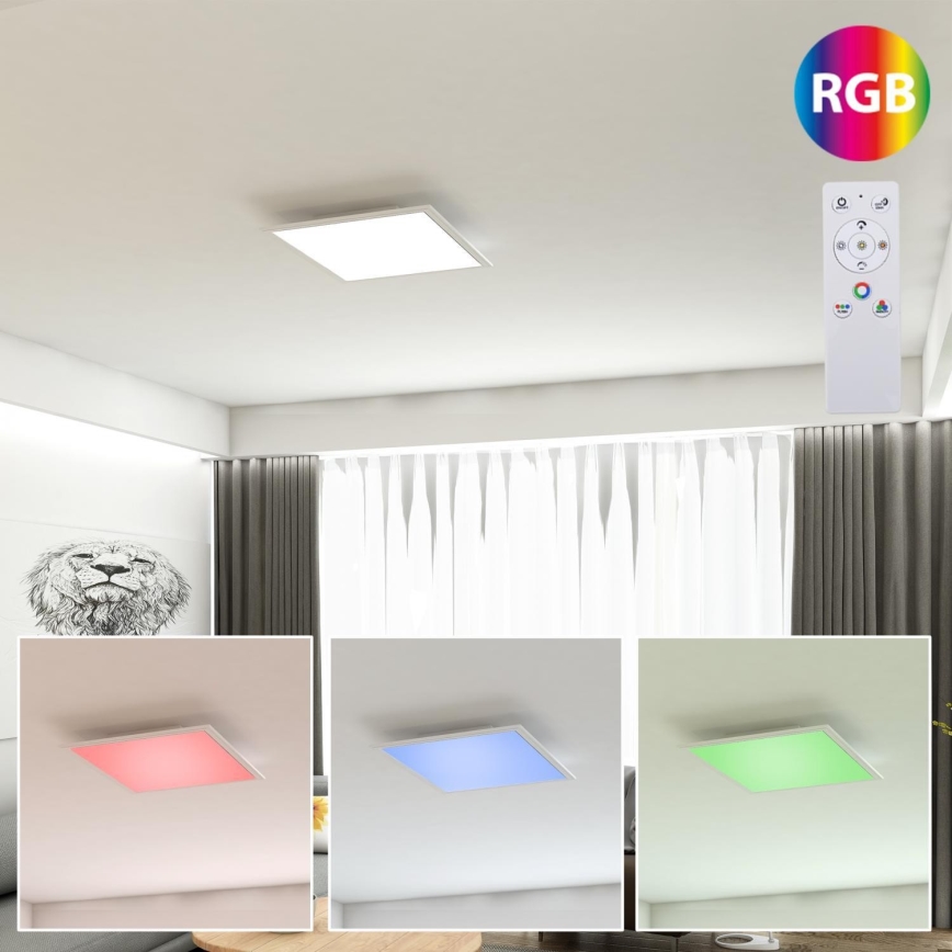 Brilo - Dimmbare LED-RGB-Deckenleuchte COLOUR LED/15W/230V 3000-6500K + Fernbedienung