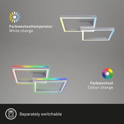 Brilo - Dimmbare LED-RGBW-Aufbauleuchte FRAME 2xLED/17W/230V 2700-6500K + Fernbedienung