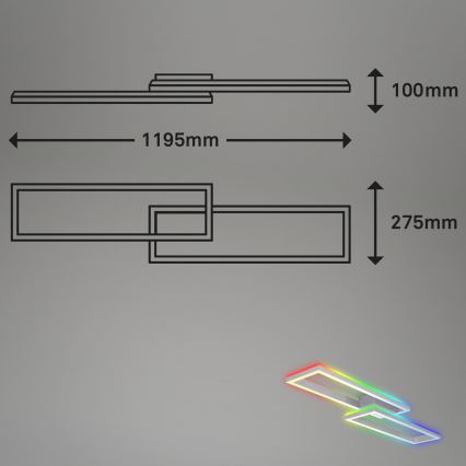 Brilo - Dimmbare LED-RGBW-Aufbauleuchte FRAME 2xLED/21W/230V 2700-6500K + Fernbedienung