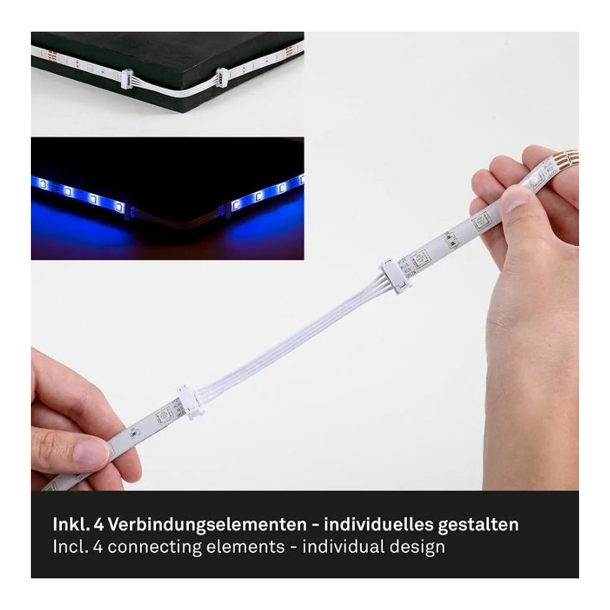 Brilo - Dimmbarer LED-RGBW-Streifen 6,5m LED/22W/230V + Fernbedienung