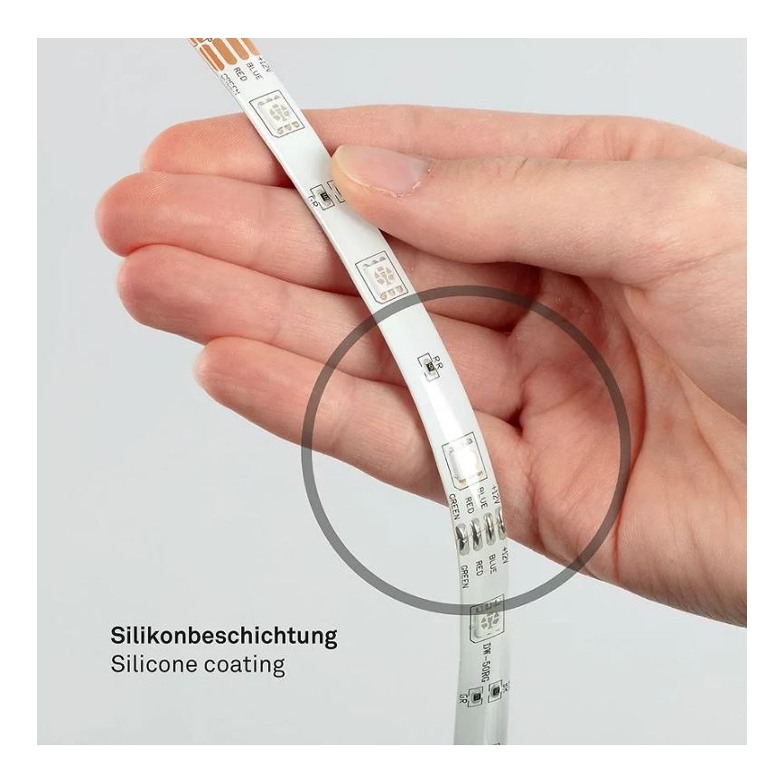 Brilo - Dimmbarer LED-RGBW-Streifen 6,5m LED/22W/230V + Fernbedienung