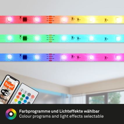 Brilo - Dimmbarer LED-RGBW-Streifen MUSIC 6,65m LED/18W/230V Wi-Fi Tuya + Fernbedienung