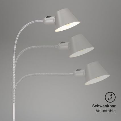 Brilo - Flexible Stehleuchte 1xE27/10W/230V silbern
