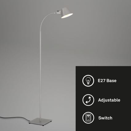 Brilo - Flexible Stehleuchte 1xE27/10W/230V silbern