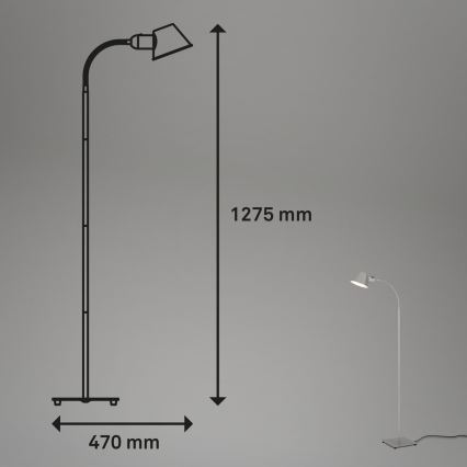 Brilo - Flexible Stehleuchte 1xE27/10W/230V silbern
