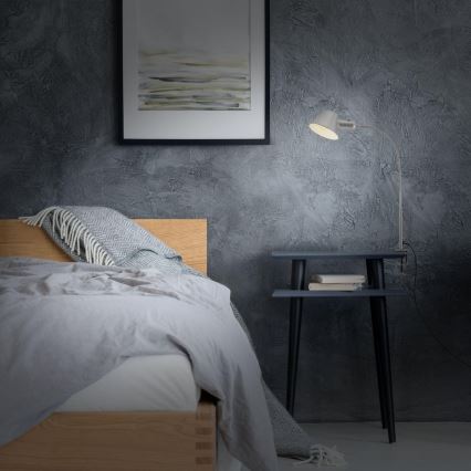 Brilo - flexible Tischlampe mit Klemme 1xE27/10W/230V, silber