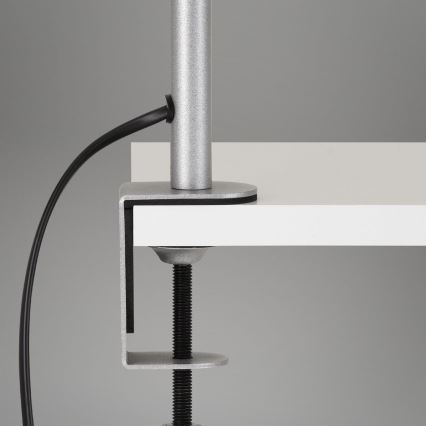 Brilo - flexible Tischlampe mit Klemme 1xE27/10W/230V, silber