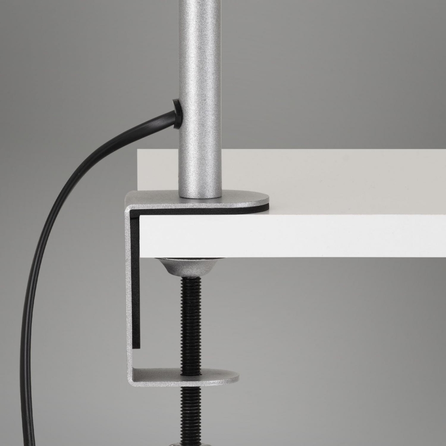 Brilo - flexible Tischlampe mit Klemme 1xE27/10W/230V, silber