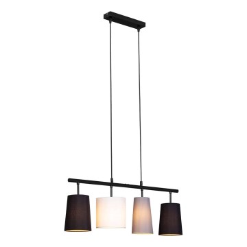 Brilo - Hängeleuchte an Kabel 4xE27/40W/230V schwarz/grau/weiß