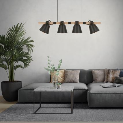 Brilo - Hängeleuchte TALLE 4xE27/40W/230V Gummibaum