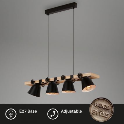 Brilo - Hängeleuchte TALLE 4xE27/40W/230V Gummibaum