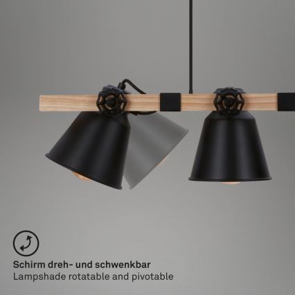 Brilo - Hängeleuchte TALLE 4xE27/40W/230V Gummibaum
