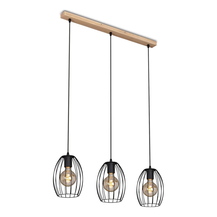 Brilo - Hängeleuchte WAKTU 3xE27/60W/230V Gummibaum
