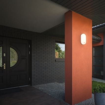 Brilo - LED-Außenwandleuchte mit Bewegungs- und Dämmerungssensor RUCH LED/12W/230V IP65 weiß