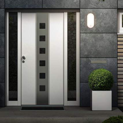 Brilo - LED-Außenwandleuchte mit Bewegungs- und Dämmerungssensor RUCH LED/12W/230V IP65 weiß