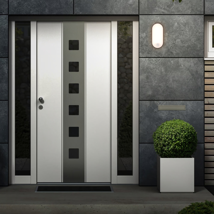 Brilo - LED-Außenwandleuchte mit Bewegungs- und Dämmerungssensor RUCH LED/12W/230V IP65 schwarz