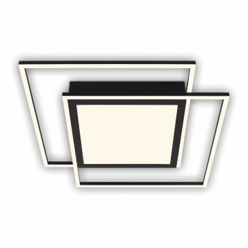 Brilo - LED-Deckenleuchte 2xLED/16W/230V + LED/19W 51,5x51,5 cm 3000K schwarz
