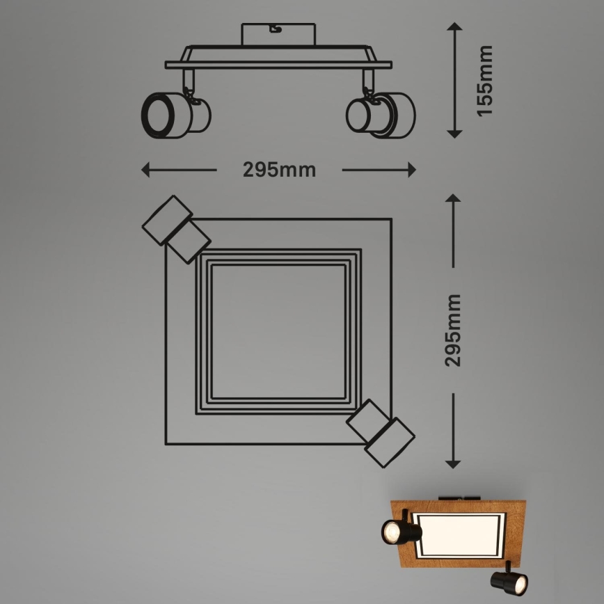 Brilo - LED-Deckenleuchte LED/12W/230V + 2xGU10/9W 3000K