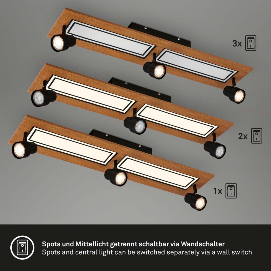 Brilo - LED-Deckenleuchte LED/24W/230V + 3xGU10/9W 3000K