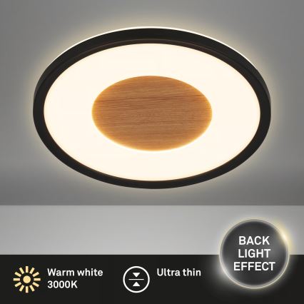 Brilo - LED Deckenleuchte SUFIT WOOD LED/18W/230V 3000K Ø 29 cm