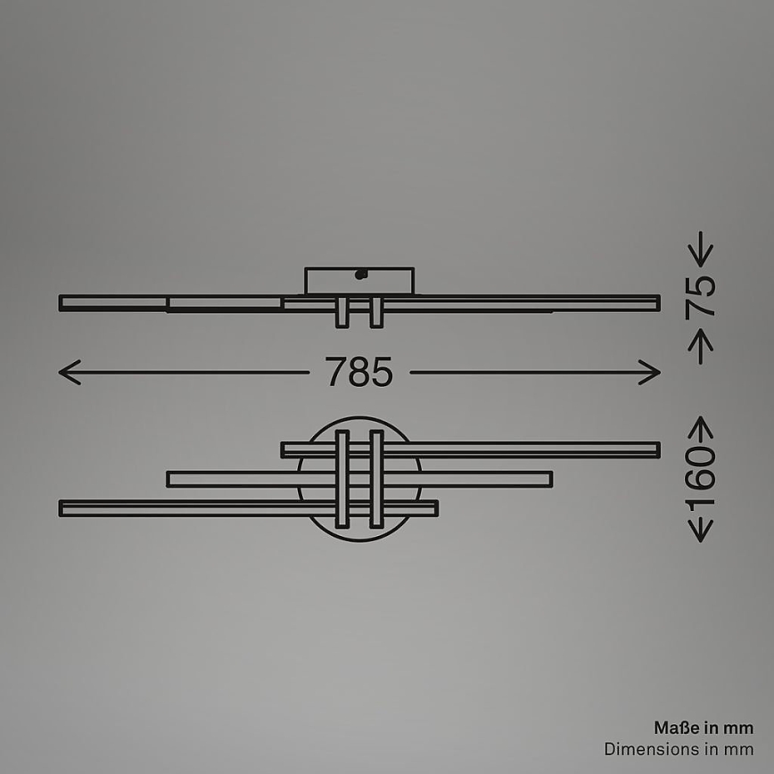 Brilo - LED-Deckenleuchte TINKA LED/21W/230V 3000K schwarz